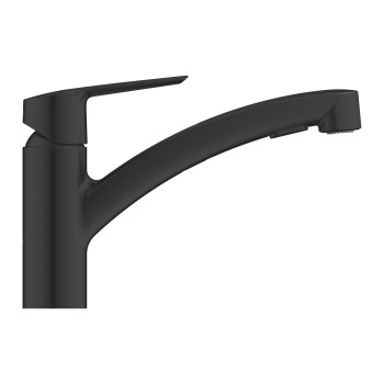 Virtuves izlietnes maisītājs Grohe QuickFix Start, ar izvelkamu galvu Melns matēts 305312431