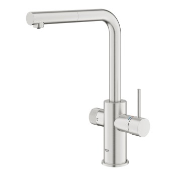 Virtuves izlietnes maisītājs Grohe Blue Pure Minta filtrētam ūdenim, izvelkam Supersteel 30601DC0