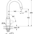 Virtuves maisītājs Grohe BauLoop Hromēts 31222000