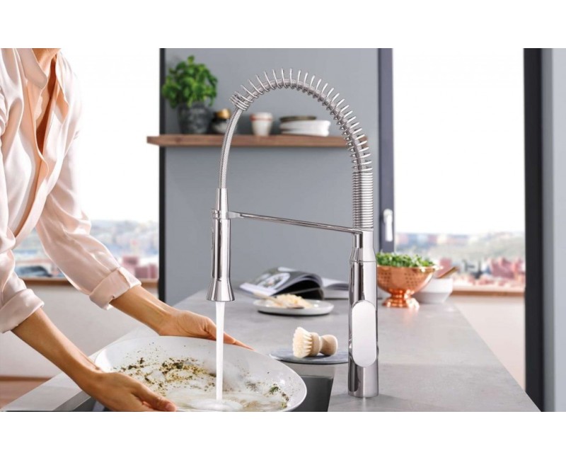 Virtuvinis kranas Grohe K7 su lanksčia išteka, StarLight apdaila, SpeedClean srovė Chromuotas 31379000