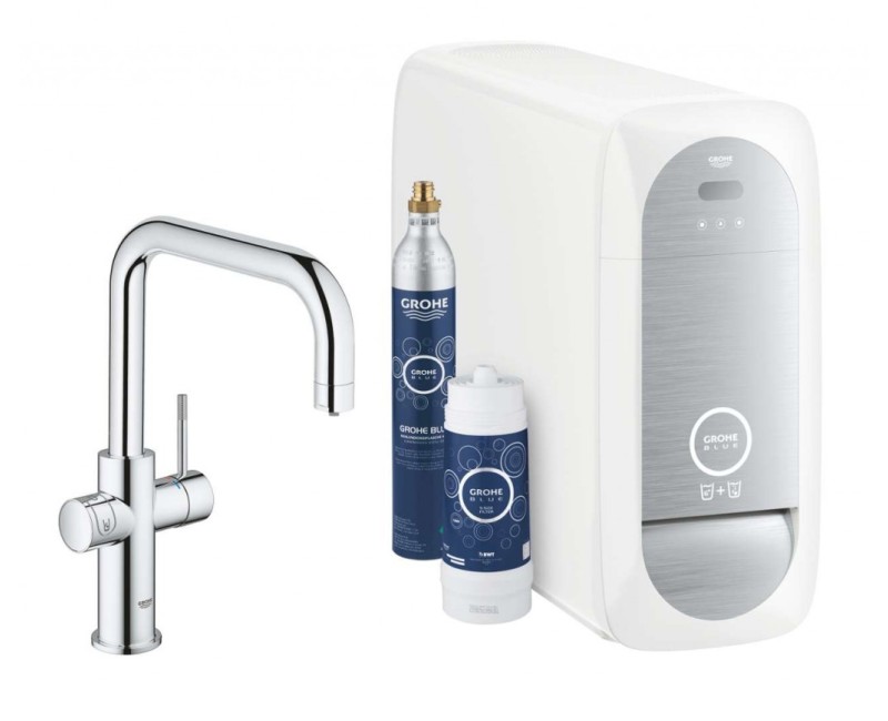 Virtuves maisītājs GROHE Blue Home Connected ar filtru un dzesēšanu StarLight® apdare, Hromēts 31456001