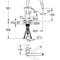 Virtuves maisītājs Grohe Feel ar izvelkamu galvu, PVD virsma, Supersteel 31486DC1