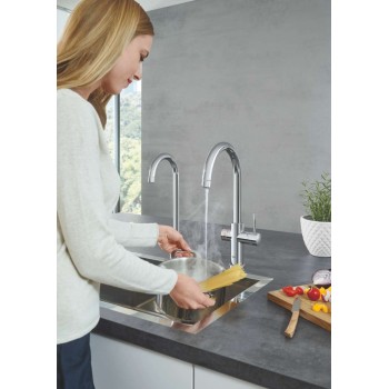 GROHE Blue Home Mono Connected кухонный смеситель с фильтром и охлаждением, покрытие StarLight®, хром 31498001