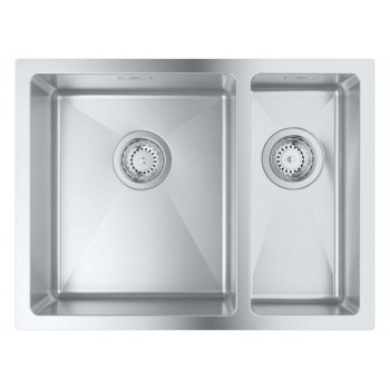 Virtuvinė kriauklė Grohe K700 60x45cm StarLight matinio paviršiaus, Whisper izoliacija, poliruotas nerūdijantis plienas 31577SD1