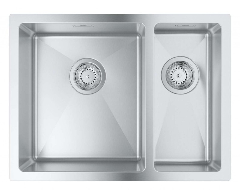 Virtuvinė kriauklė Grohe K700 60x45cm StarLight matinio paviršiaus, Whisper izoliacija, poliruotas nerūdijantis plienas 31577SD1