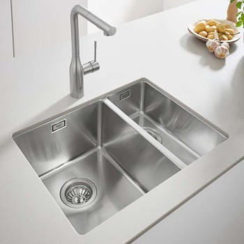 Virtuvinė kriauklė Grohe K700 60x45cm StarLight matinio paviršiaus, Whisper izoliacija, poliruotas nerūdijantis plienas 31577SD1