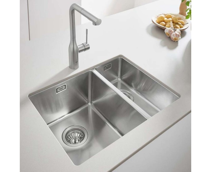 Virtuvinė kriauklė Grohe K700 60x45cm StarLight matinio paviršiaus, Whisper izoliacija, poliruotas nerūdijantis plienas 31577SD1