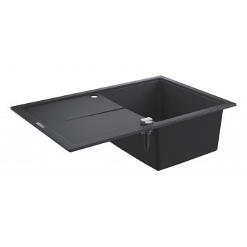 Virtuves izlietne Grohe K400 Granīta ar automātisko noteci, 78x50cm, Whisper izolācija Melna 31639AP0
