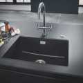 Virtuves izlietne Grohe K700 Granīta ar automātisko noteci, 61x46cm Whisper izolācija, Melna 31655AP0