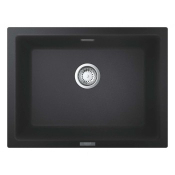 Virtuvinė kriauklė Grohe K700 Granito su automatinio nutekėjimo sistema, 61x46cm Whisper izoliacija, Juoda 31655AP0