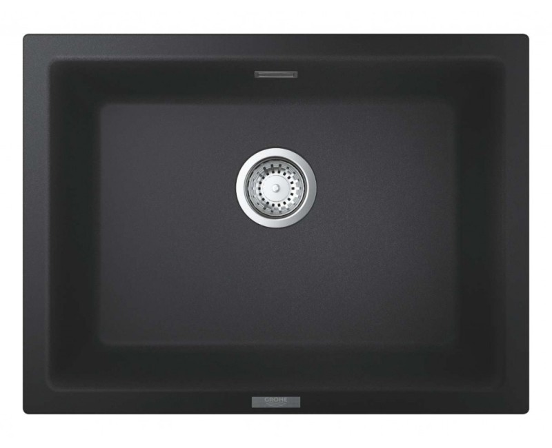 Virtuves izlietne Grohe K700 Granīta ar automātisko noteci, 61x46cm Whisper izolācija, Melna 31655AP0