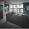 Virtuves izlietne Grohe K700 Granīta ar automātisko noteci, 61x46cm Whisper izolācija, Melna 31655AP0