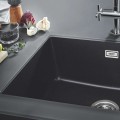 Virtuves izlietne Grohe K700 Granīta ar automātisko noteci, 61x46cm Whisper izolācija, Melna 31655AP0