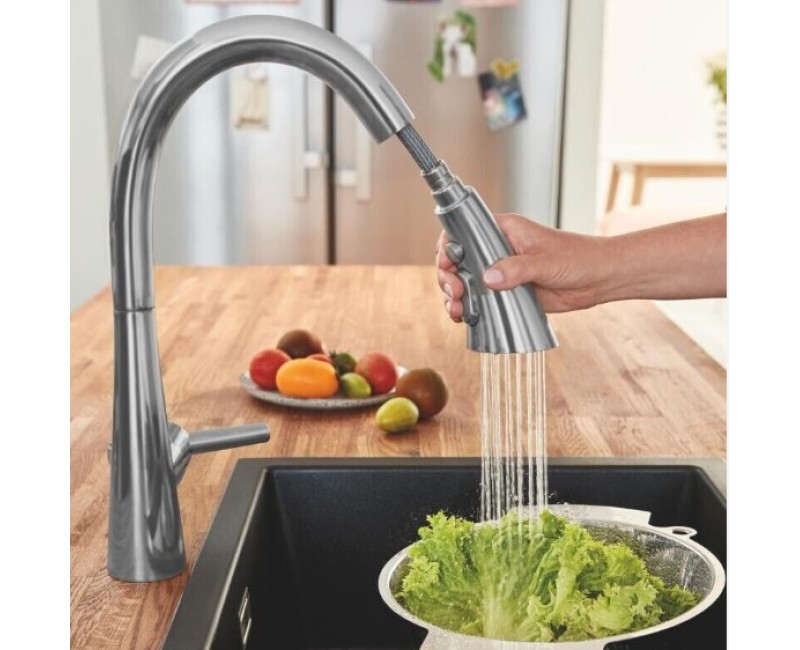Virtuves maisītājs Grohe Zedra Izvelkams Supersteel  32294DC2
