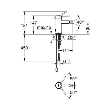 Bidė maišytuvas Grohe Essence S-Size, chromuotas 32934001
