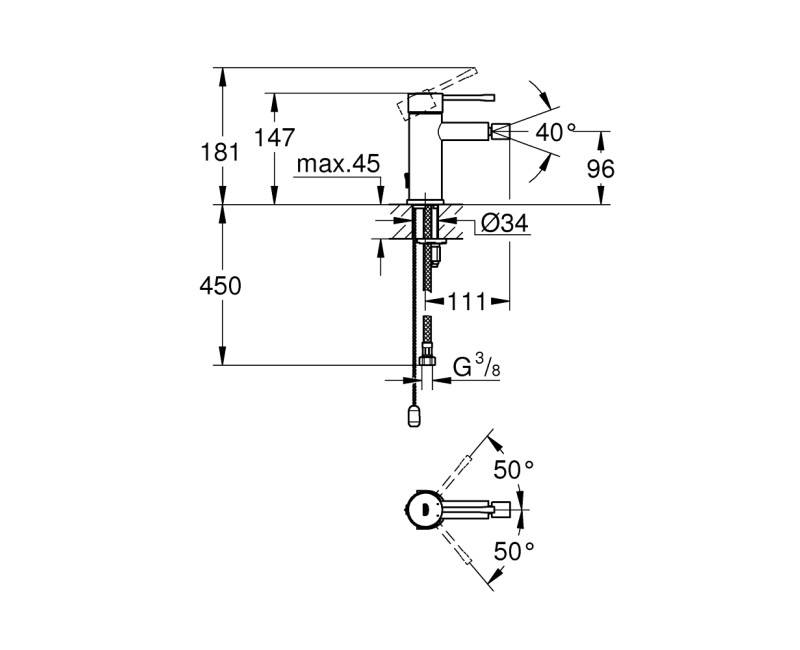Bide maisītājs Grohe Essence S-Size, hromēts 32934001
