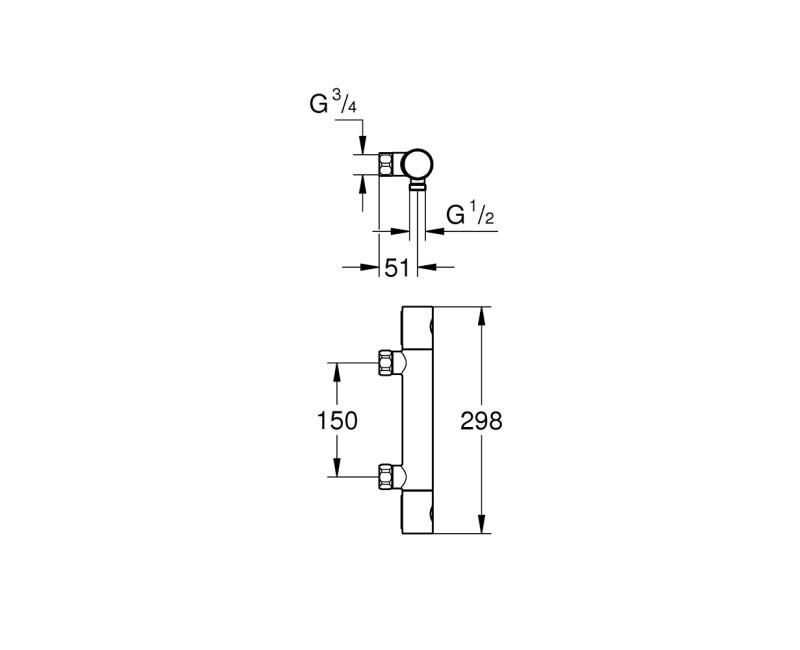 Dušas maisītājs Grohe Grohtherm 800 Cosmopolitan ar termostatu Hromēts 34767000