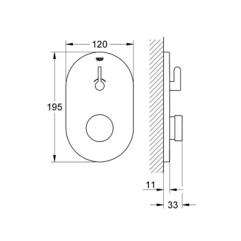 Vannas istabas izlietnes maisītājs GROHE Eurosmart Cosmopolitan T, iebūvējams,  StarLight® apdare, Hromēts 36321000