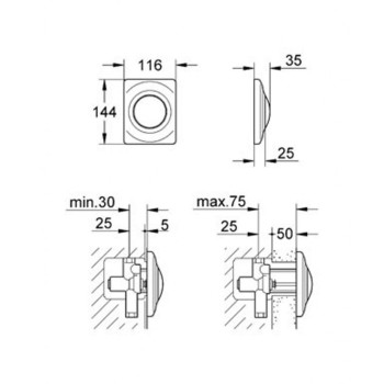 Кнопка для рамы Grohe Surf Белый 37018SH0