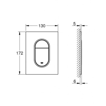 Grohe Arena Cosmopolitan S montuojamos rėmo mygtukas, Juodas 37624KF0