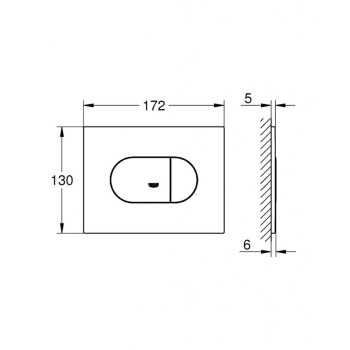 Poga iebūvējamajam rāmim Grohe Arena Cosmopolitan S, Long-Life  Hromēta 37973000
