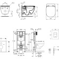 Комплект для унитаза Grohe Rapid SL с рамой, унитазом Ideal Standard Tesi, хромированной кнопкой и крышкой Scate Cosmo