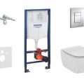 Комплект для унитаза Grohe Rapid SL с рамой, унитазом Ideal Standard Tesi, хромированной кнопкой и крышкой Scate Cosmo