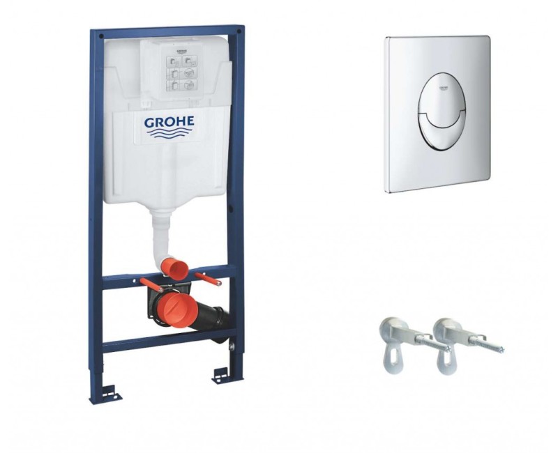 Grohe Rapid SL скрытый монтажный комплект рамы + хромированная кнопка Skate Air 38721001