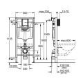 Iebūvējamais rāmis Grohe Rapid SL podam H=1.13m 38848000