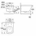 Подвесной унитаз Grohe Euro Ceramic Rimless Без крышки 39328000