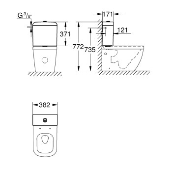 Skalojamā kaste podam Grohe Euro Ceramic balta 39333000