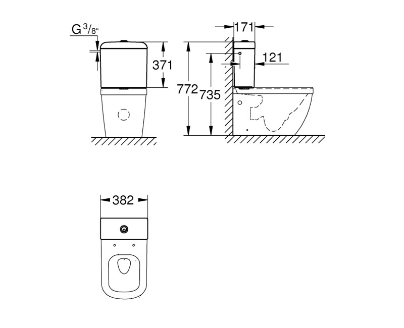 Skalojamā kaste podam Grohe Euro Ceramic balta 39333000