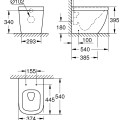 Piekaramais tualetes pods Grohe Euro Ceramic Rimless Triple Vortex bez vāka 39339000