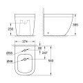 Bide GROHE Euro Ceramic ar pārplūdi, Balts 39340000