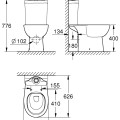 Унитаз Grohe Bau (без бачка) белое