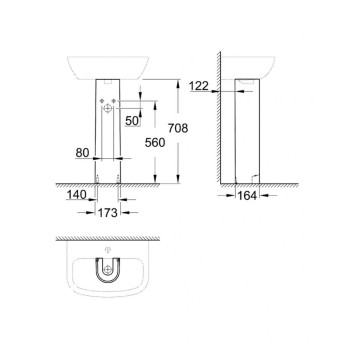 Пьедестал для мойки GROHE Bau Ceramic Белый 39425000