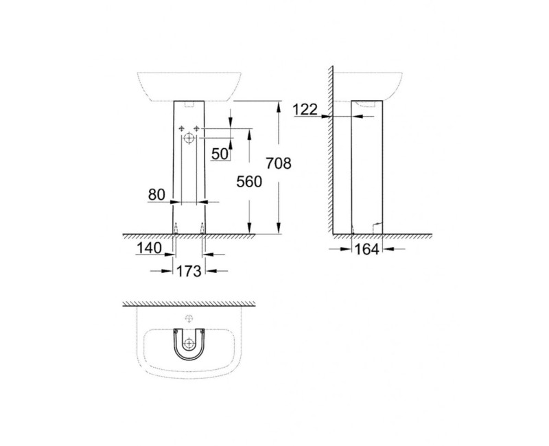 Пьедестал для мойки GROHE Bau Ceramic Белый 39425000