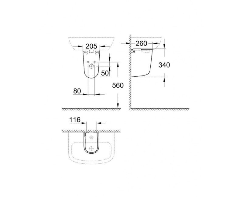 GROHE Bau Ceramic White 39426000 пьедестал для раковины