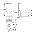 Унитаз GROHE Bau Ceramic Rimfree, Без бачка и крышки, Белый 39429000