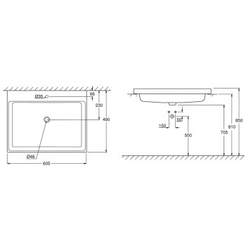 Раковина для ванной комнаты Grohe Cube 61x49 см, с покрытием PureGuard, белый 3947900H