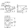 Pakabinamas tualeto unitazas Grohe Bau Ceramic be dangčio 39491000