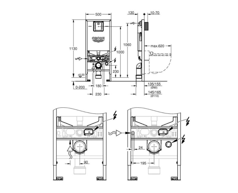 Iebūvējamais rāmis Grohe Rapid SLX Podam 39596000