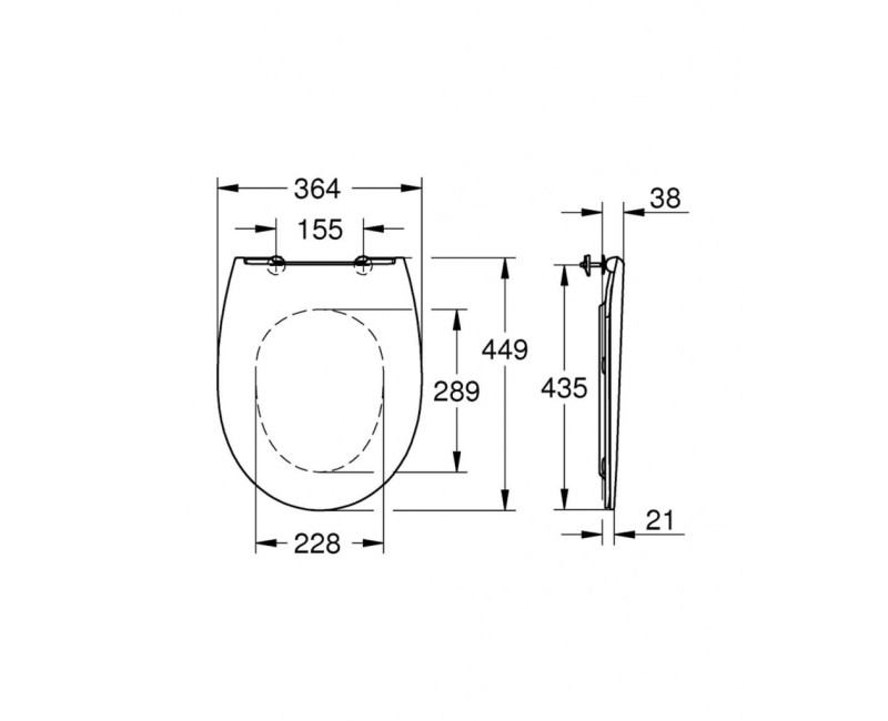 Poda vāks Grohe Bau Ceramic Slim, SoftClose Balts 39898000