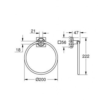 Dvieļu turētājs Grohe Allure grafīts  40339AL1