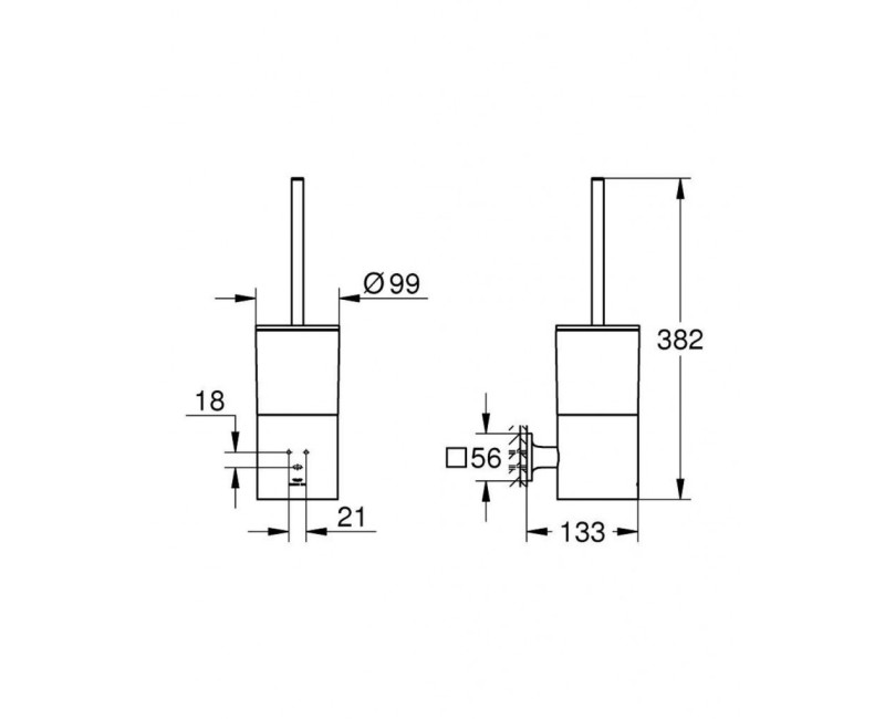Tualetes birste Grohe Allure pie sienas Cool Sunrise 40340GL1