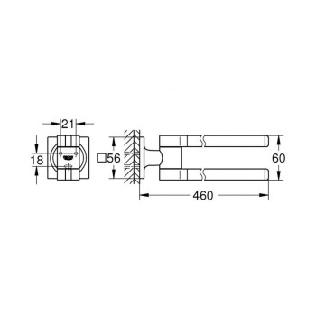 Dvieļu turētājs Grohe Allure dubultais 460 mm Cool Sunrise  40342GL1