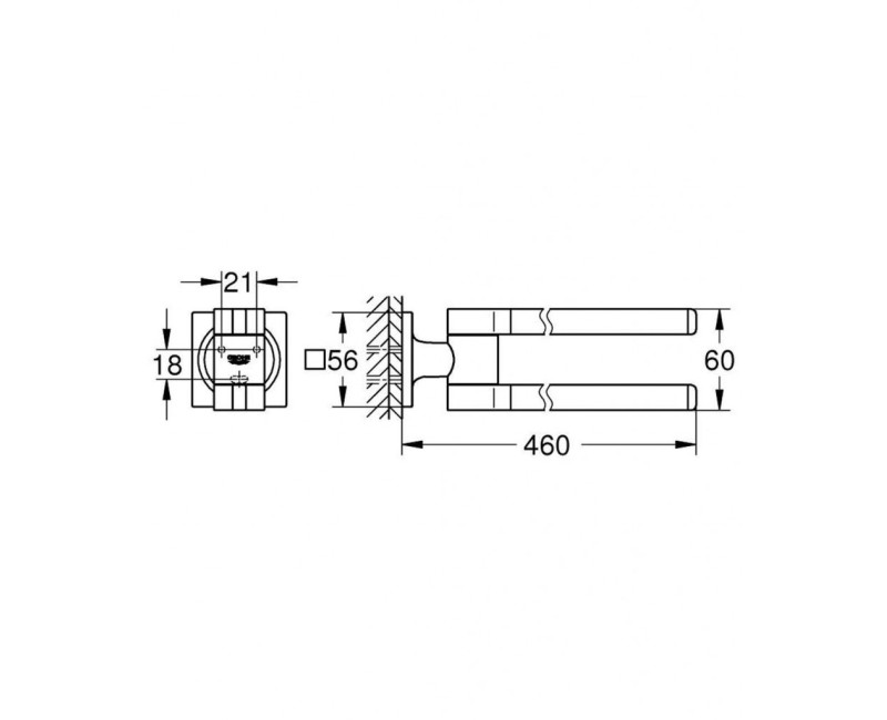 Полотенцедержатель Grohe Allure двойной 460 мм Cool Sunrise 40342GL1