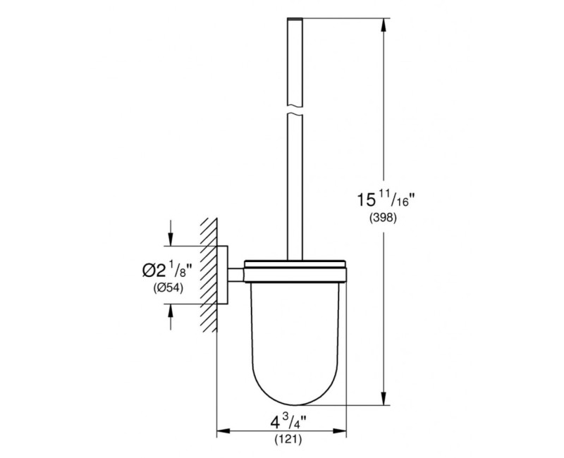 Tualetes birste GROHE Essentials StarLight® apdare, Supersteel  40374DC1