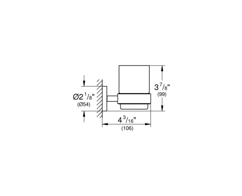 Glāze aksesuāriem Grohe Essentials ar turētāju StarLight® apdare, Supersteel 40447DC1