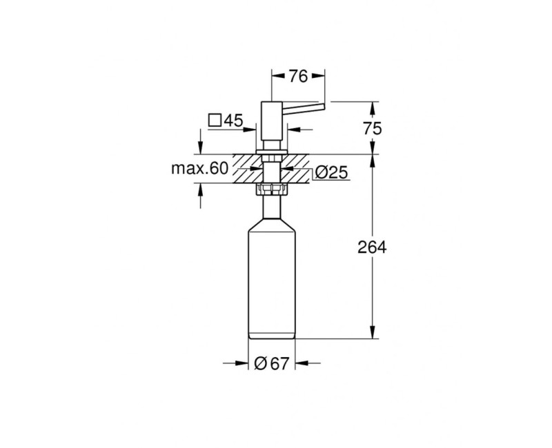 Šķidro ziepju dozators Grohe, Hromēts 40649000